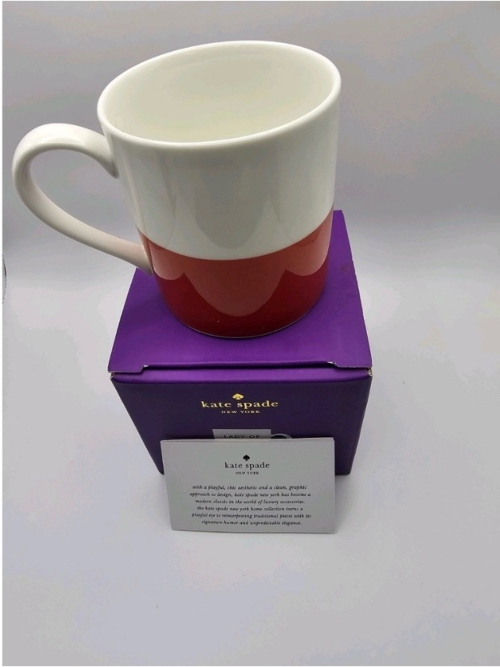 Kate Spade White & Red 'Lady of the Hour' Ceramic Mug w/ box NIB - Picture 3 of 6